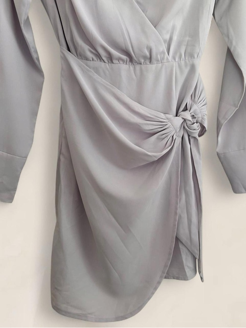 Abercrombie Draped lavender Shirt Mini Dress Soft Girl Preppy formal XS NWT - Picture 5 of 6
